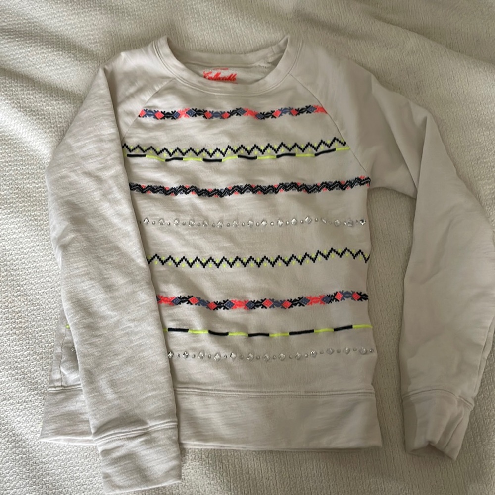 Lightly worn JCrew Beaded and embroidered sweatshirt.